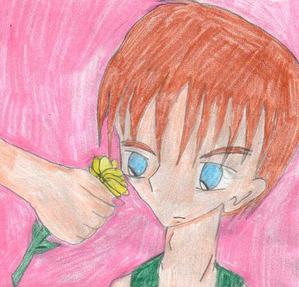 Aww ... Relena gives Heero a flower!