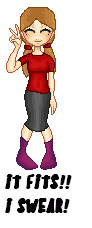 YAY!!! Another one finished! One of my more insane (if possible) friends tried a skirt on the other day, and it was too small. Well...you can fill in the blanks.--Izzy