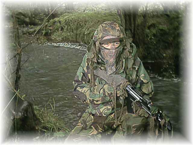 Pointman clears the riverbank