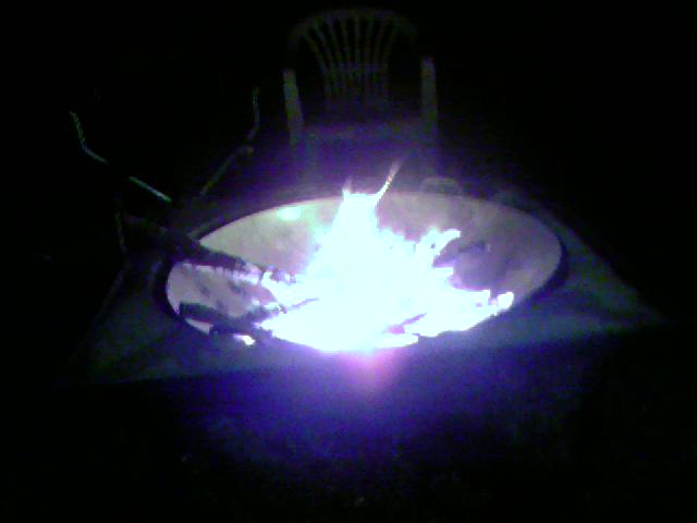 backyard fire in a giant wok
