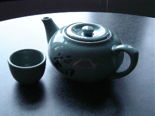 green glazed china style teapot