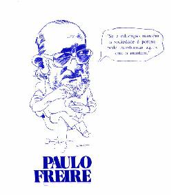 Charge sobre o Mestre Paulo Freire