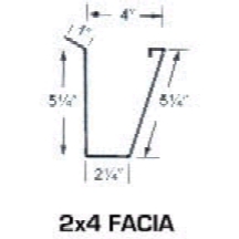 2 x 4 facia style gutter diagram