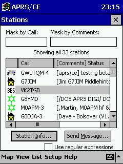 APRS/CE stations heard