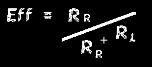 Eff   =  Rrad / (Rrad + Rloss)