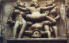 Erotic carvings of Khajuraho.