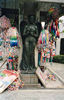 Statue with paper crane.