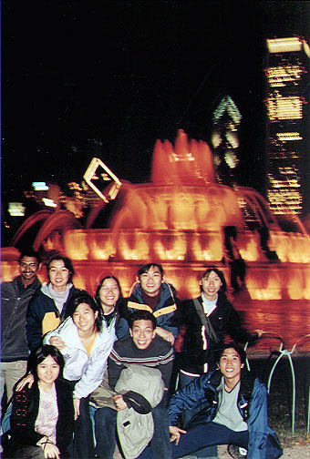 At the fountain..