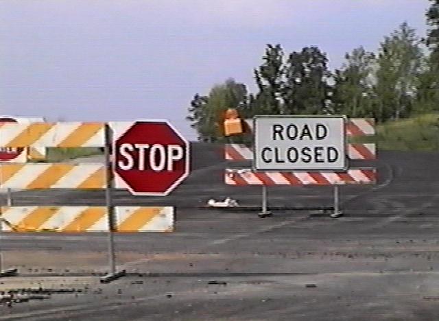 barricade at Flatwoods