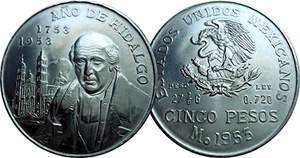 [Mexiko 5 Pesos 1953 Hidalgo]