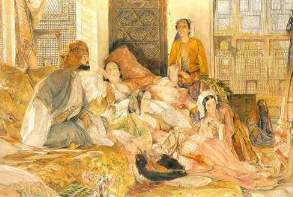 moslemischer Harem mit vier Frauen
