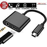 USB C/Type C to 3.5mm Aux Audio Headphone Charger and Music Jack Adapter for Google Pixel 2/2XL/3/3XL Essential LG G6/V20