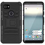 Google Pixel 2 XL Case, Tiamat Armor Shell Holster Combo Pixel 2 XL Protective Case with Kick-Stand and Swivel Spring Belt Clip, Heavy Duty Dual Layer Protective Case for Google Pixel 2 XL (Black)