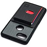 Dockem Wallet Case for Google Pixel 2 XL - Kickstand Flap with Synthetic Leather and Slim TPU Bumper Card Case with Textured Twill Canvas Styling, Elastic Slot for Multiple Cards