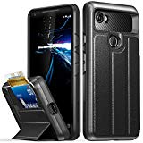 Google Pixel 2 XL Wallet Case, Vena [vCommute][Military Grade Drop Protection] Flip Leather Cover Card Slot Holder with Kickstand for Google Pixel 2 XL (Space Gray/Black)