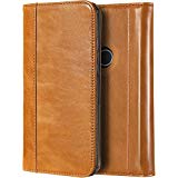 ProCase Google Pixel 2 Genuine Leather Case, Vintage Wallet Folding Flip Case with Kickstand and Multiple Card Slots Magnetic Closure Protective Cover for Google Pixel 2 (2017 Release) -Brown