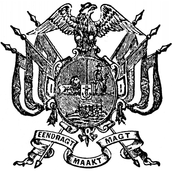 arms of the Zuid Afrikaansche Republiek as on the Staats Courant, 1872