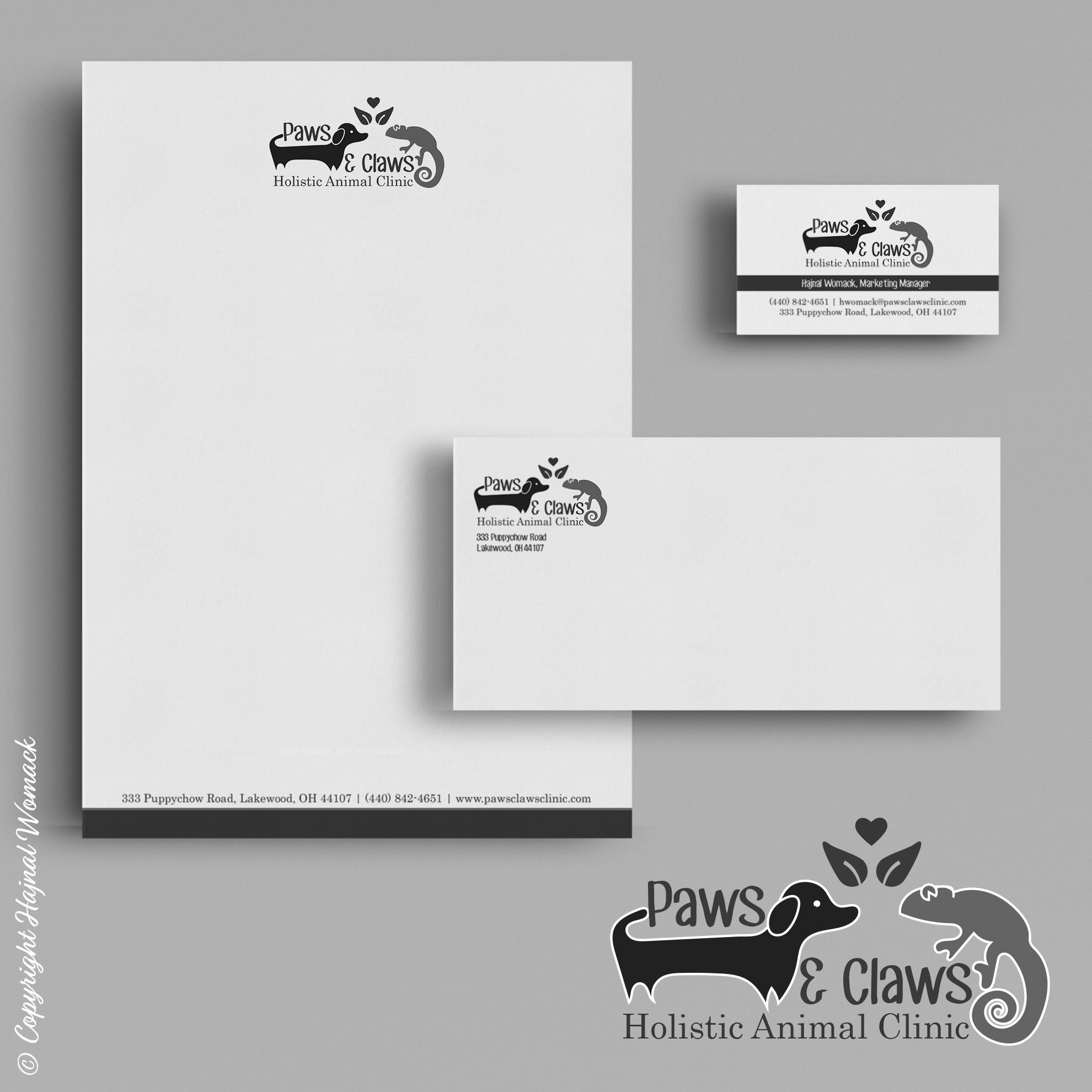 hajnal womack paws and claws brand identity package preview image - © copyright hajnal womack 2019 all rights reserved