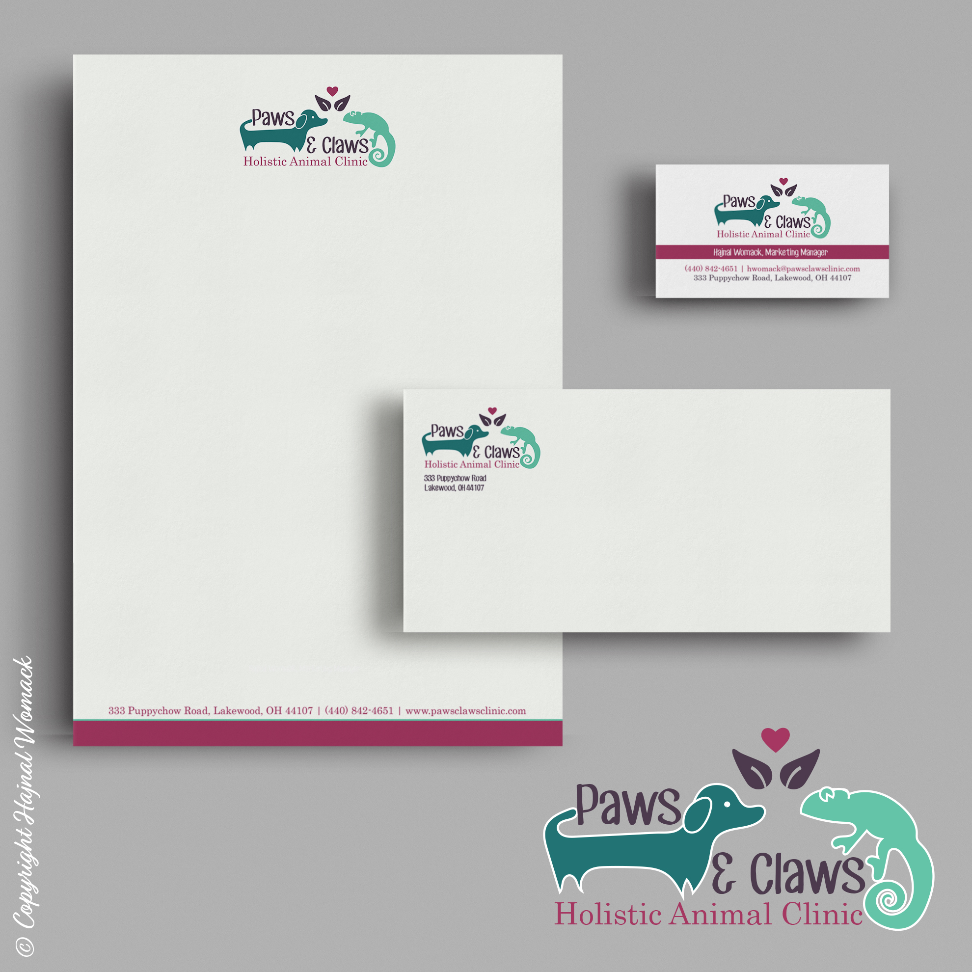 hajnal womack paws and claws brand identity package - © copyright hajnal womack 2019 all rights reserved