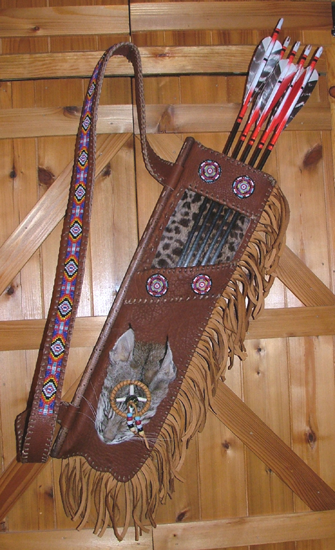 Quiver with bobcat head.