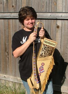 Tara Griffis with her new quiver design.