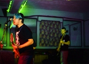 Corey (singer) and Dan (Bass) rock out