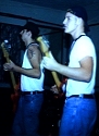 Andy (bass) and Jim (guitar) give the audience a once-over