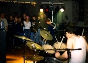 Joshua (drums) and Jason (guitar) get the attention of the audience