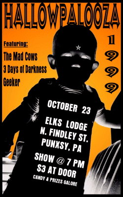 Download a copy of the HALLOWPALOOZA 1999 flier to print-out