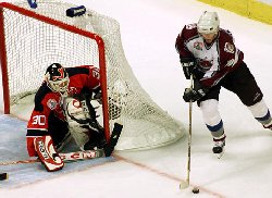 Tanguay scores his first goal of the night