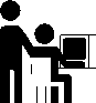 ClipArt von Menschen, die zusammen am PC arbeiten
