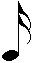 a sixteenth note - eine sechzehntel Note
