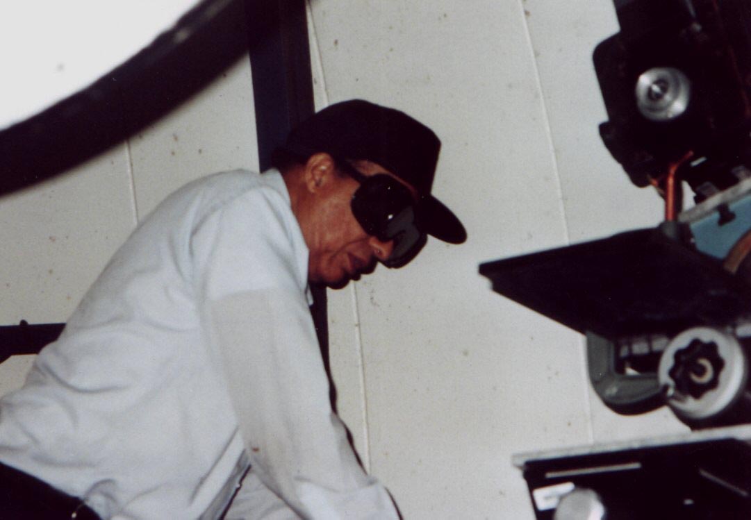 Dr. Thorpe manning the Beckman Spectrometer