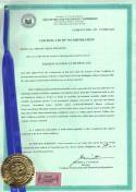 Certificate of Incorporation with S.E.C.