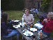 Linda & Sharon with Bar-b-Q in the garden