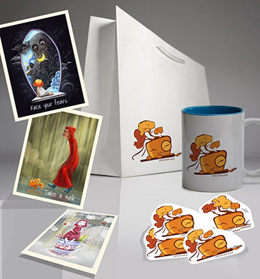 Postcards and Stickers
