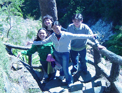 Let's pose at the bottom of the stairs! (Still in Minesview Park.)
