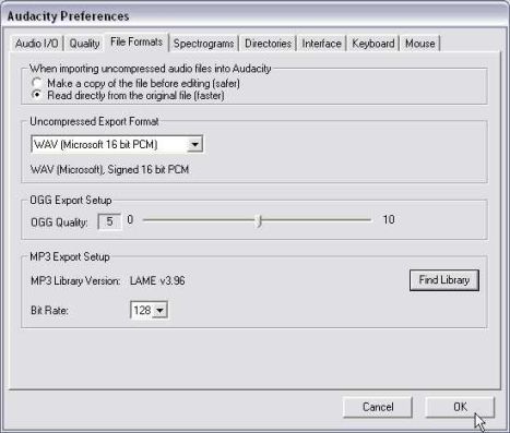 Audacity Setup
