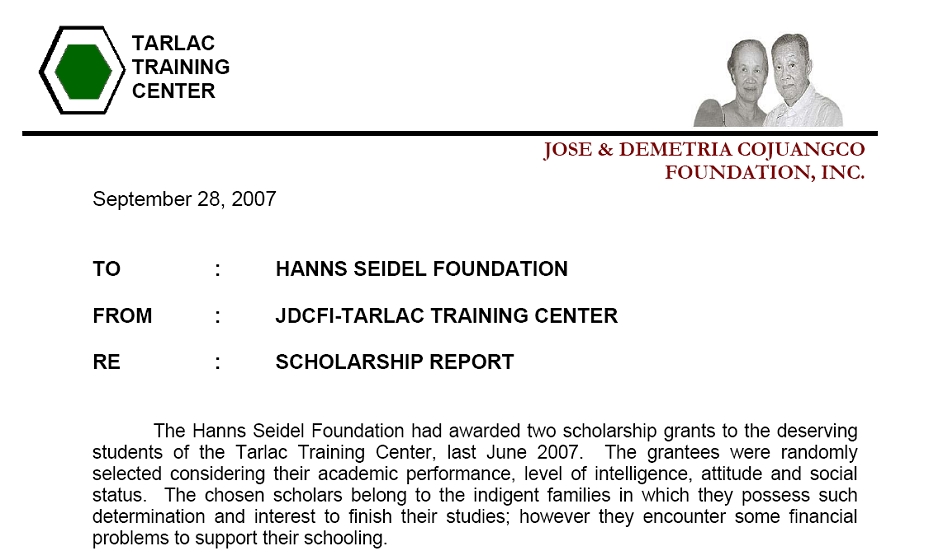 tarlac schol fund