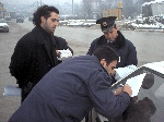 checking a police patrol unit