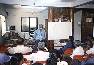Mr. Suresh Perera introducing the website