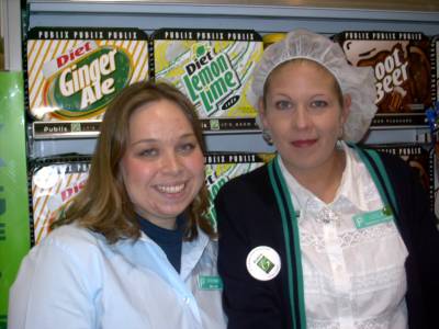 Me and Leslie- we were happy it was almost over- my feet were hurting here!