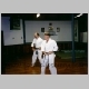 Mr. Kerker and Mr. Peterson train sai kata.