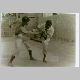 Shimabuku Sensei performs a "kumite technique" on an American