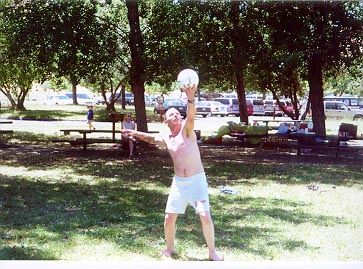Kevin Serves the Volleyball