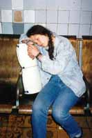At Volovets railway station. Dolly's sleeping