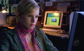 Veronica Mars at her computer