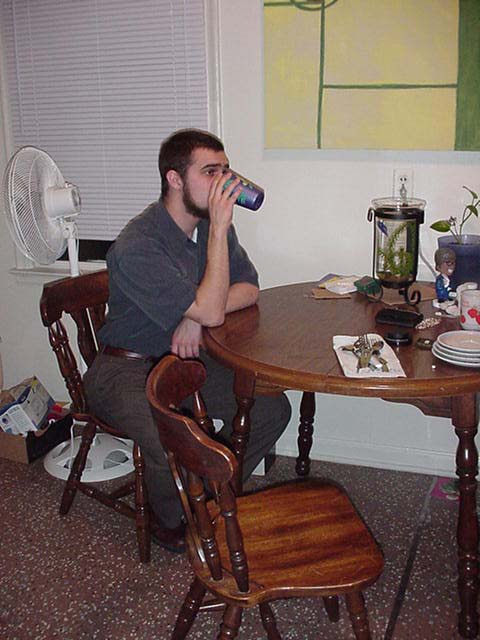 Tim and his favorite flowerdy cup.