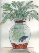 Beta fish watercolor painting