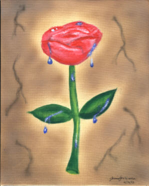 airbrushed background, hand painted flower #1